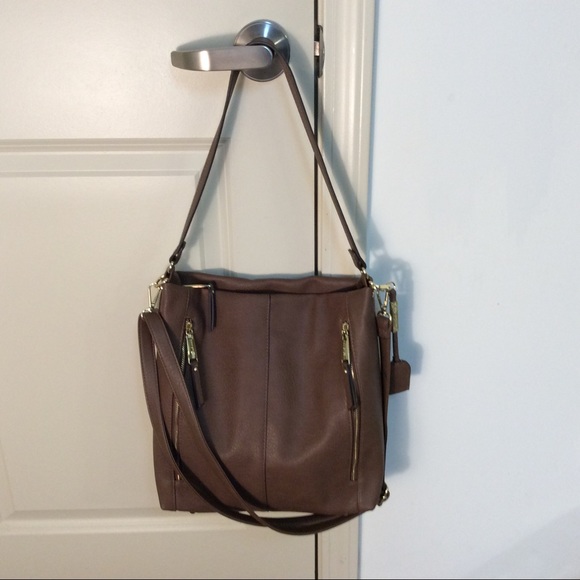 Max Studio Handbags - MAX STUDIO BROWN VEGAN LEATHER S/B CROSSBODY $75